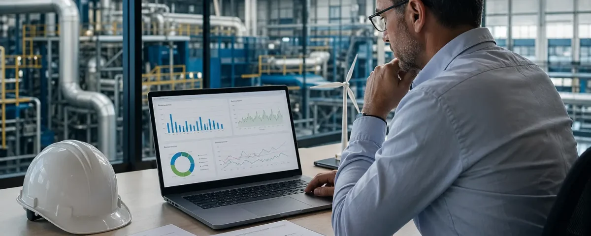 Responsable energético analizando requisitos y ayudas para consumidor electrointensivo.