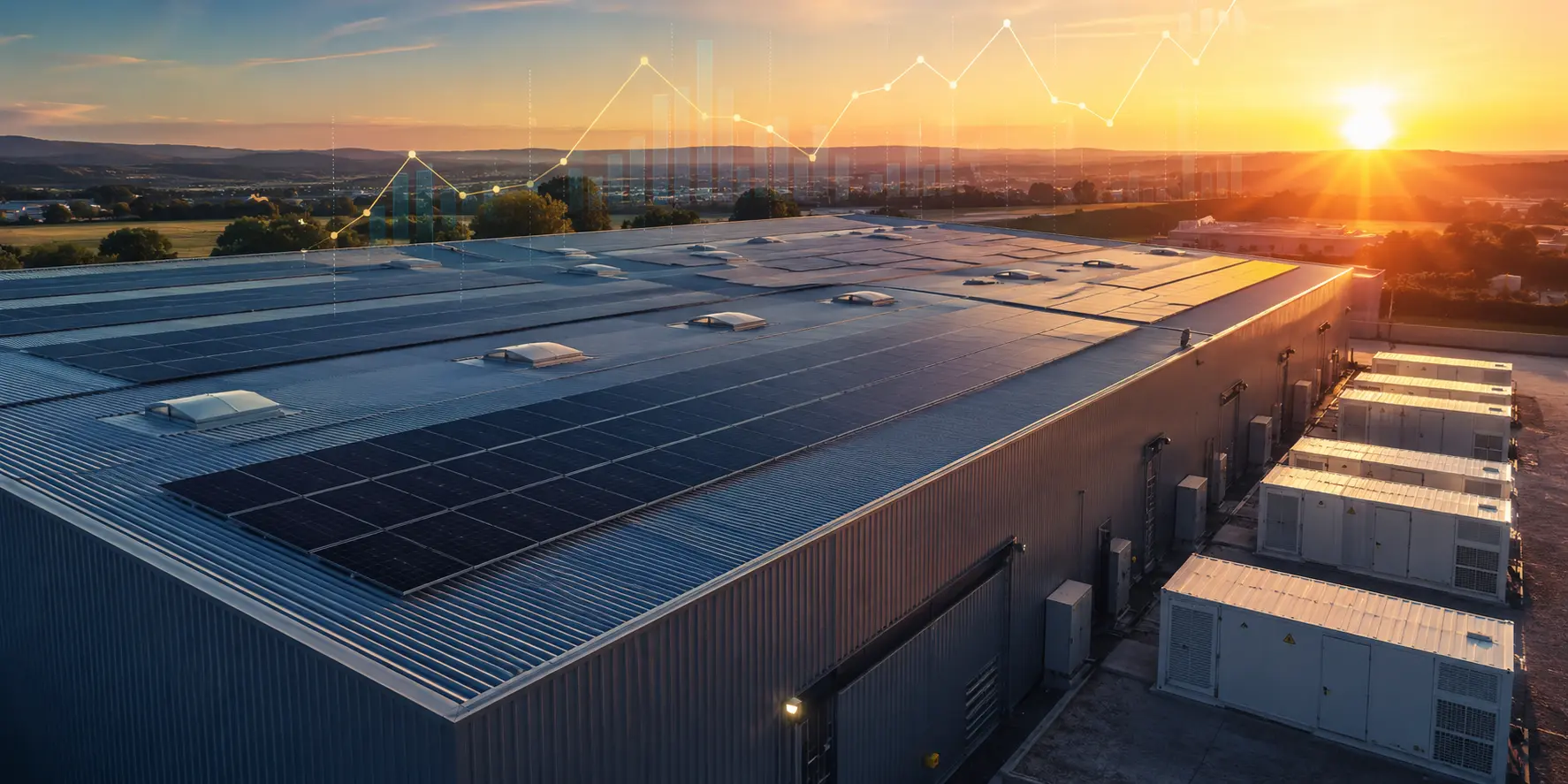 Cubierta solar industrial en España con enfoque en mercado eléctrico y almacenamiento energético